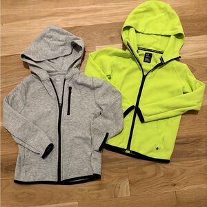 GAP Kids Gray and Neon Yellow Hoodies